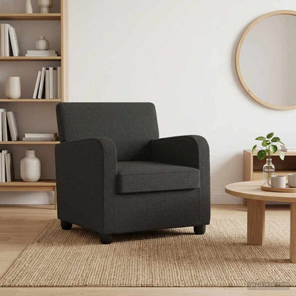 Armchair Black Faux Lamb Fleece