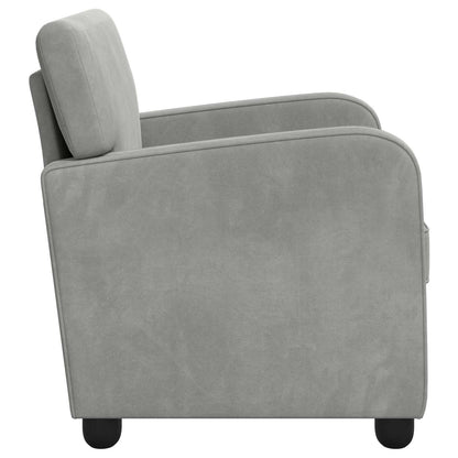 Armchair Light Grey Velvet