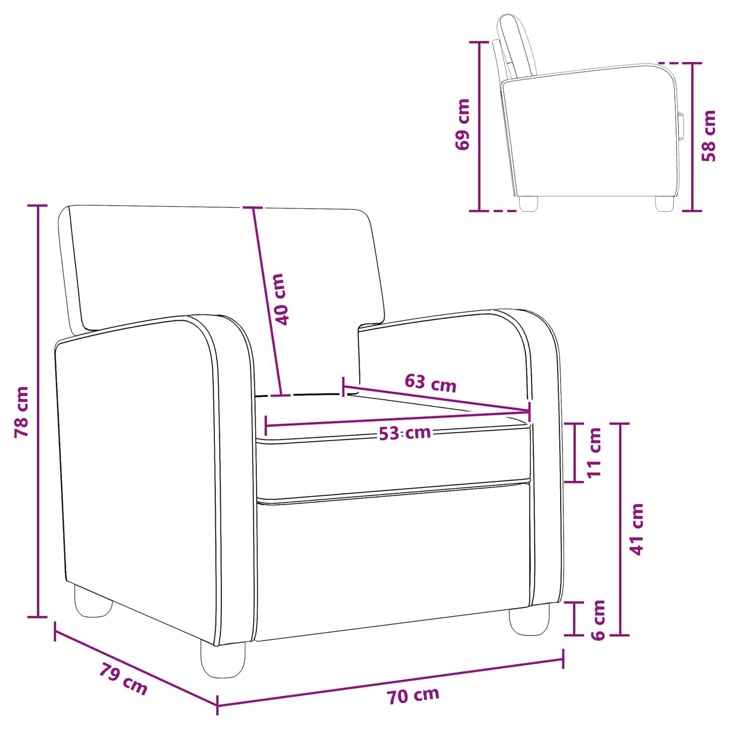 Armchair Cream Velvet