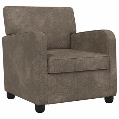 Armchair Dark Grey Faux Suede Leather