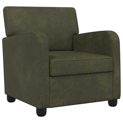 Armchair Army Green Faux Suede Leather
