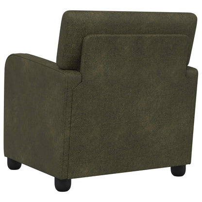 Armchair Army Green Faux Suede Leather