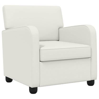 Armchair White Faux Leather