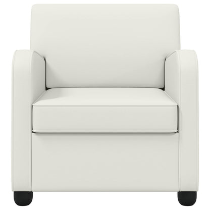 Armchair White Faux Leather