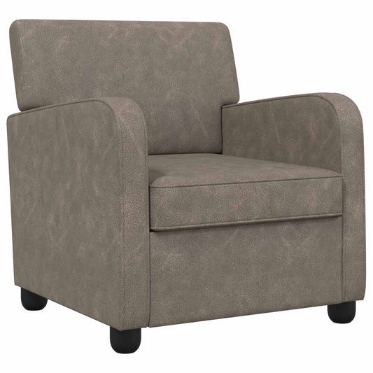 Armchair Antique Grey Faux Leather