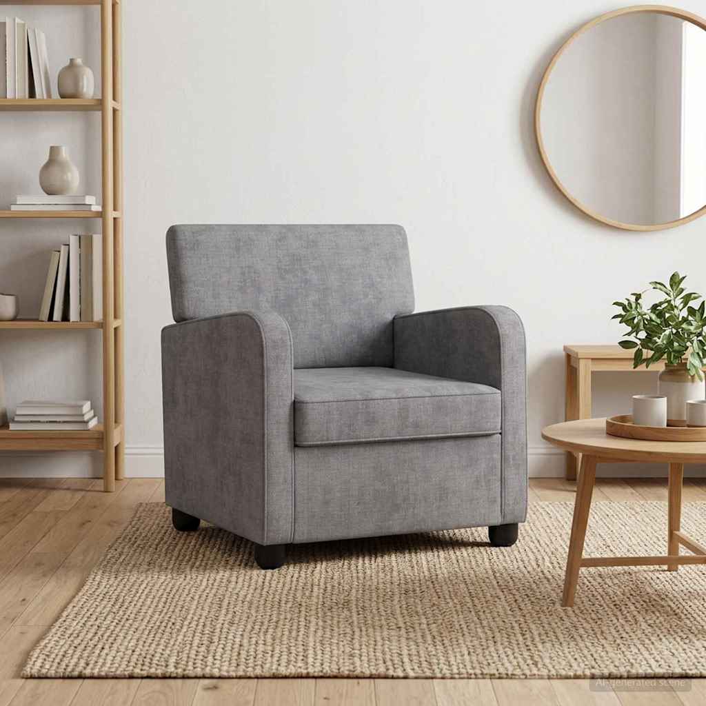 Armchair Light Grey Chenille