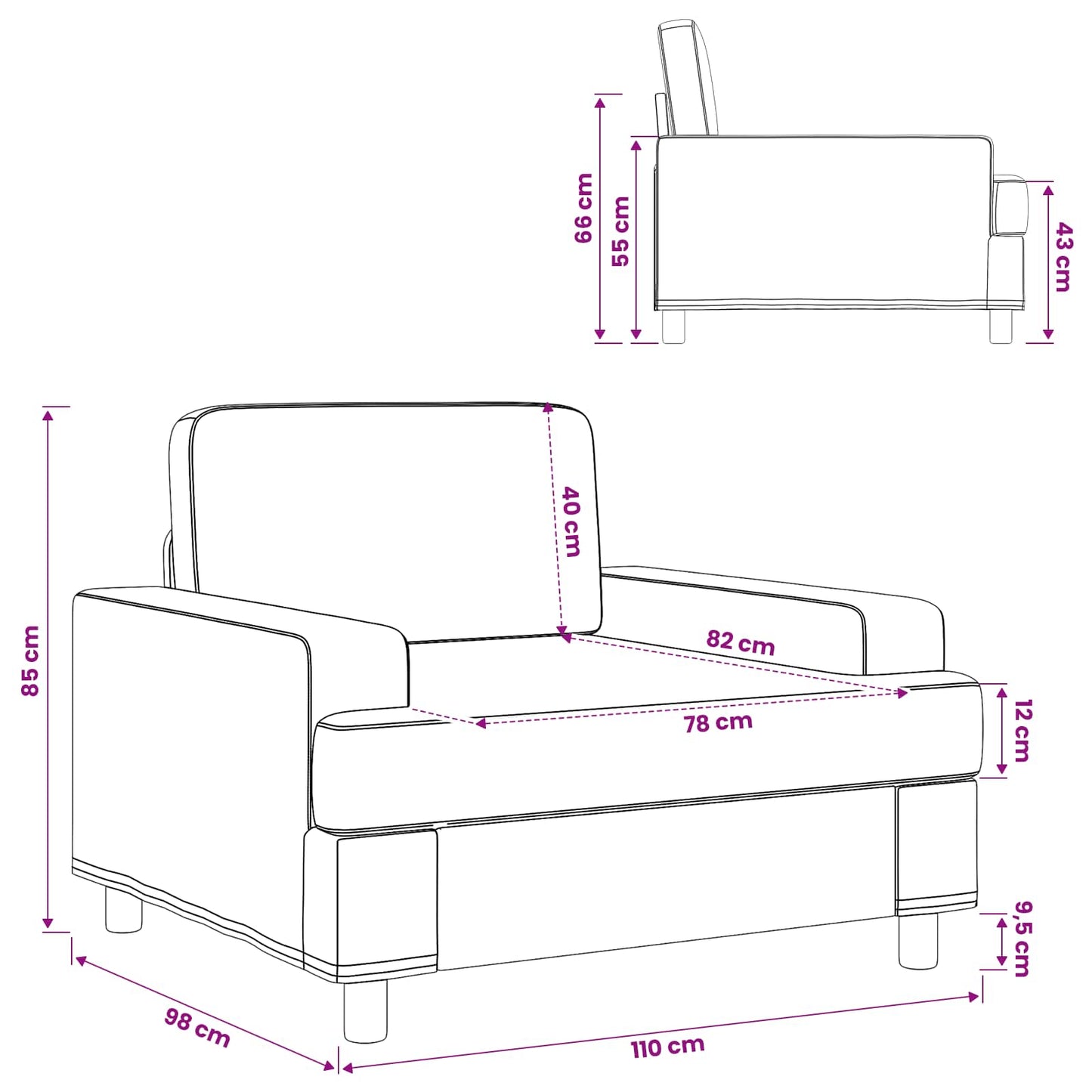 Armchair Cream Fabric
