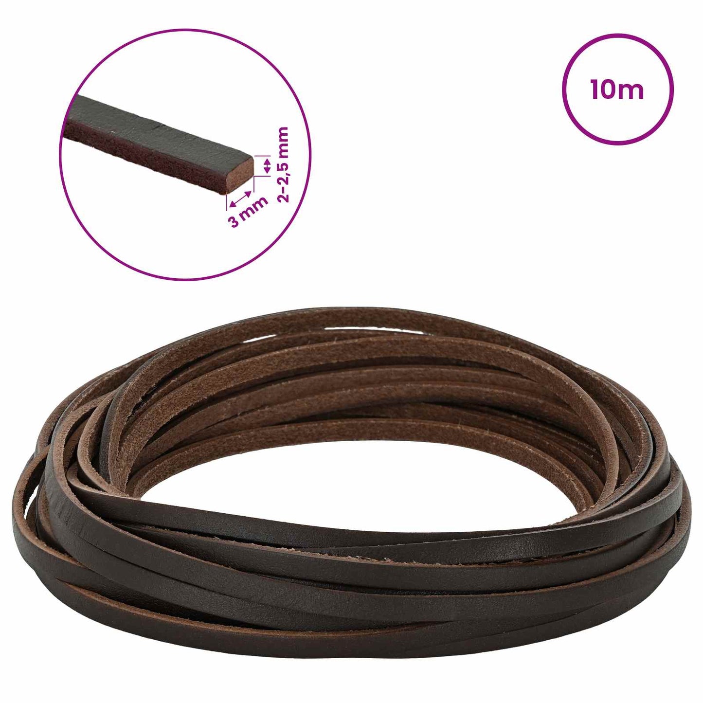 Leather Strap 1 Dark Brown 1000 x 0.3 cm Leather