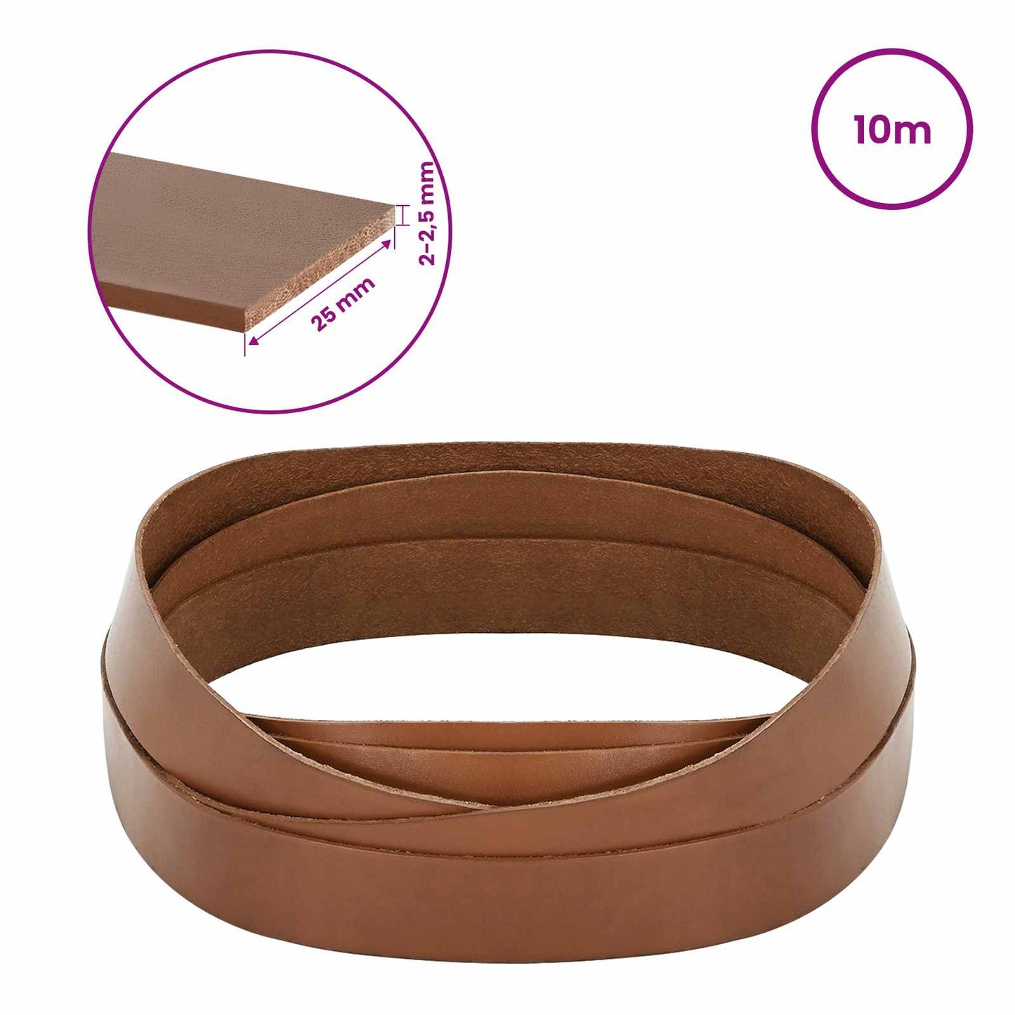 Leather Strap 1 Brown 1000 x 2.5 cm Leather