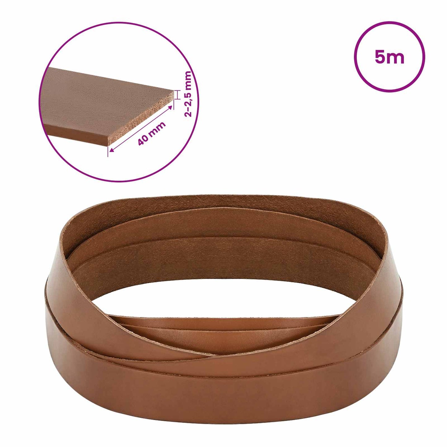 Leather Strap 1 Brown 500 x 4 cm Leather