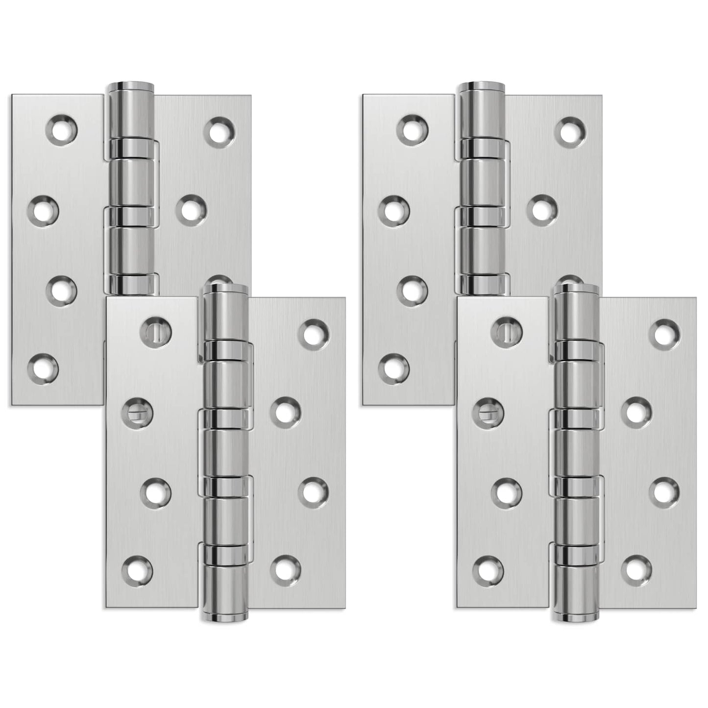 Hinge 4 pcs 100 x 78 x 13 mm Silver Steel
