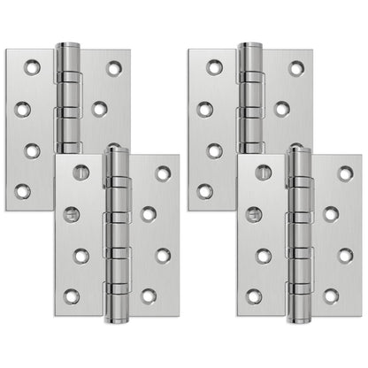 Hinge 4 pcs 100 x 78 x 13 mm Silver Steel
