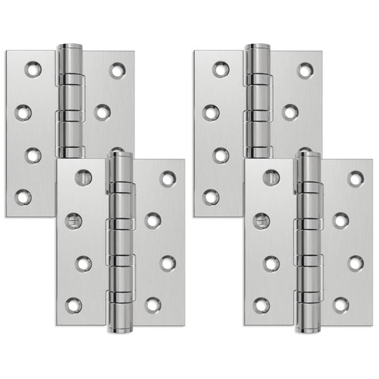 Hinge 4 pcs 100 x 78 x 13 mm Silver Steel
