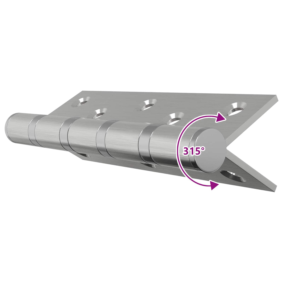 Hinge 4 pcs 125 x 75 x 13 mm Silver Steel