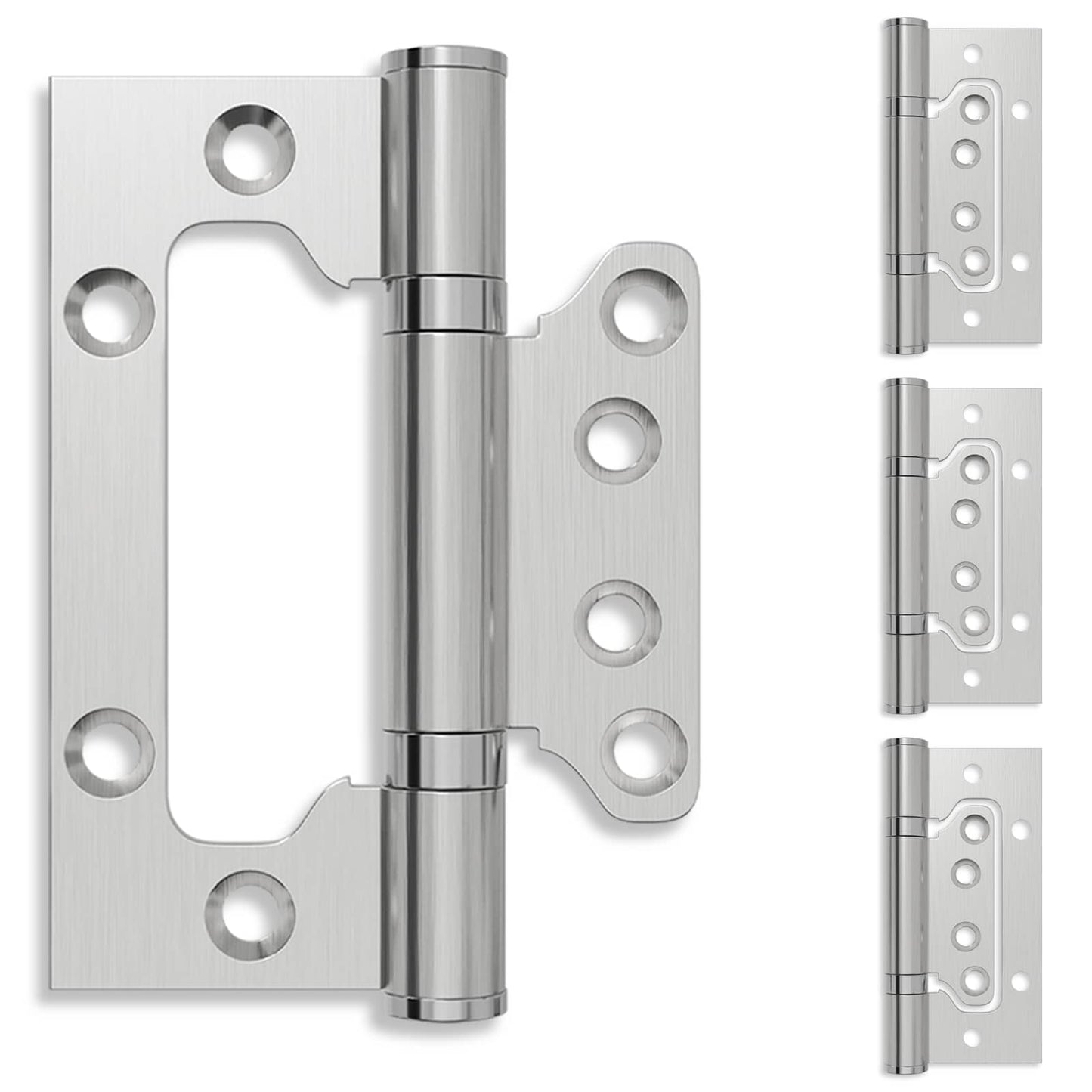 Hinge 4 pcs 100 x 75 x 13 mm Silver Steel