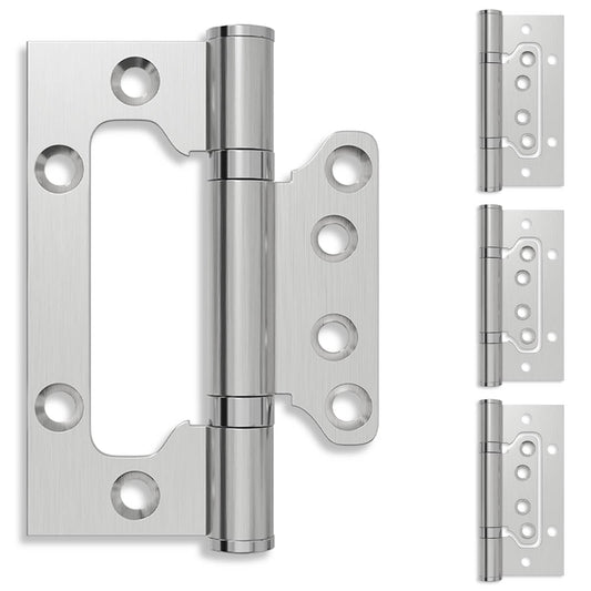 Hinge 4 pcs 100 x 75 x 13 mm Silver Steel