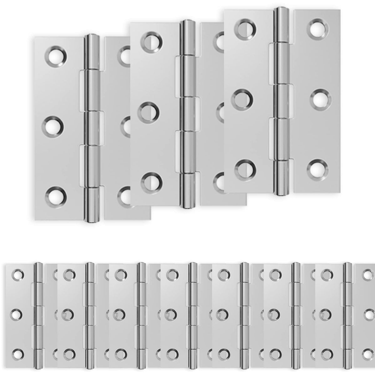 Hinge 12 pcs 54 x 34 x 5 mm Silver Steel