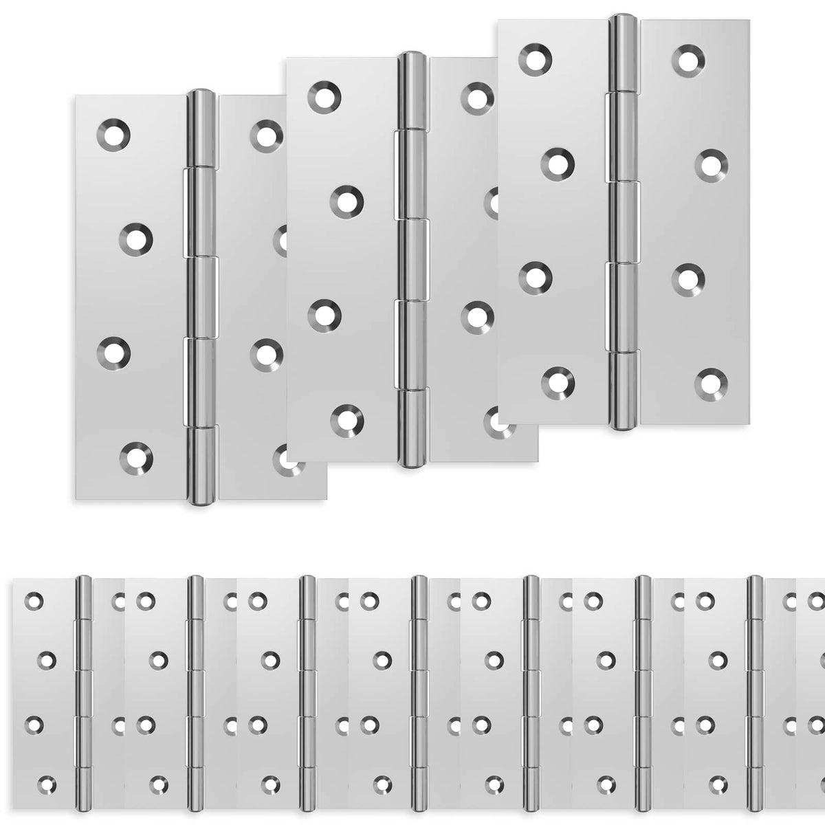 Hinge 12 pcs 89 x 54 x 5 mm Silver Steel