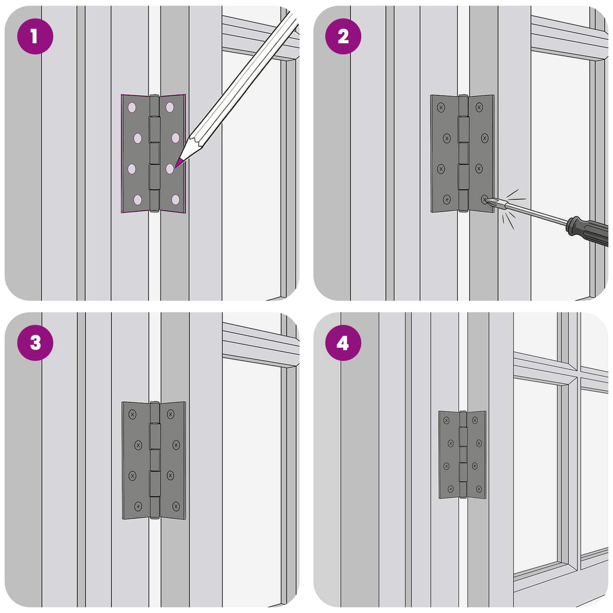 Hinge 24 pcs 89 x 54 x 5 mm Silver Steel
