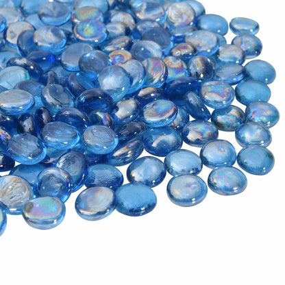 Glass Nugget 17-19 mm Light Cobalt Blue Glass