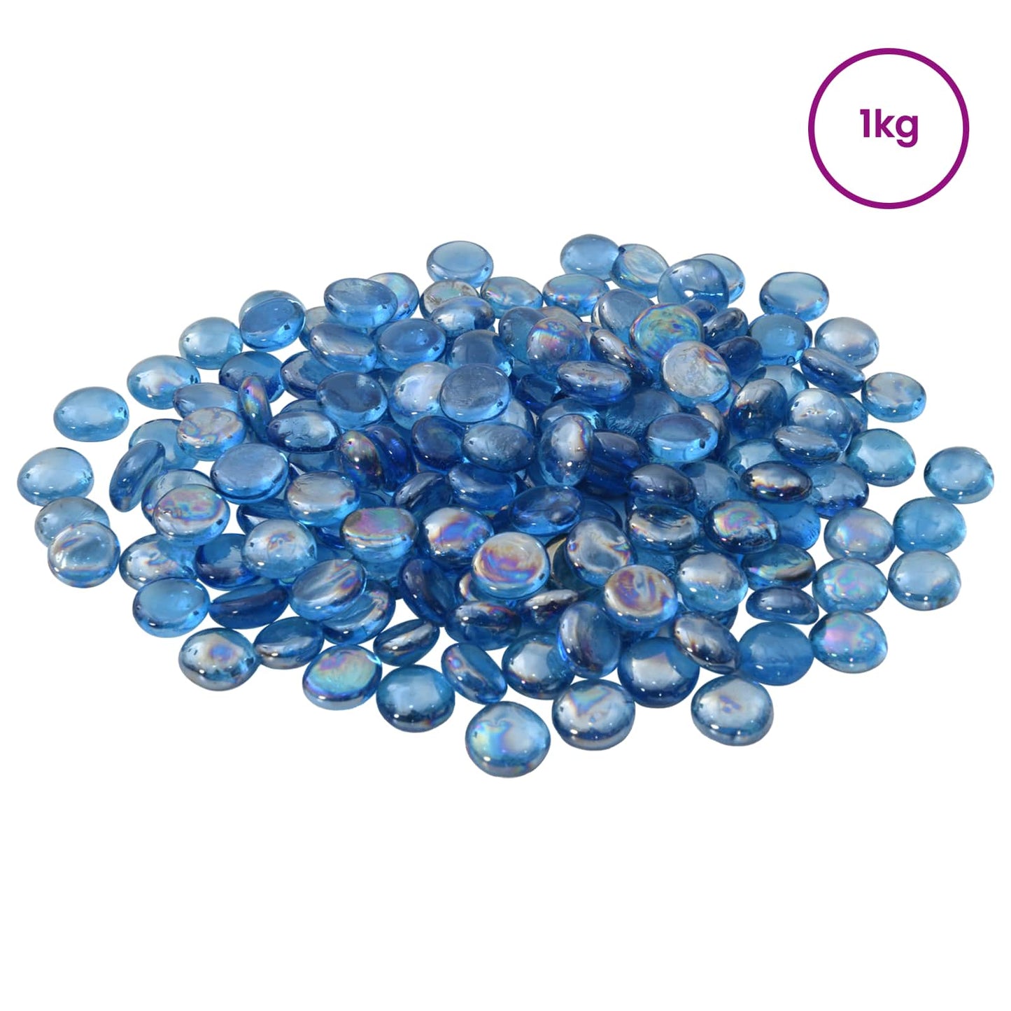 Glass Nugget 17-19 mm Light Cobalt Blue Glass
