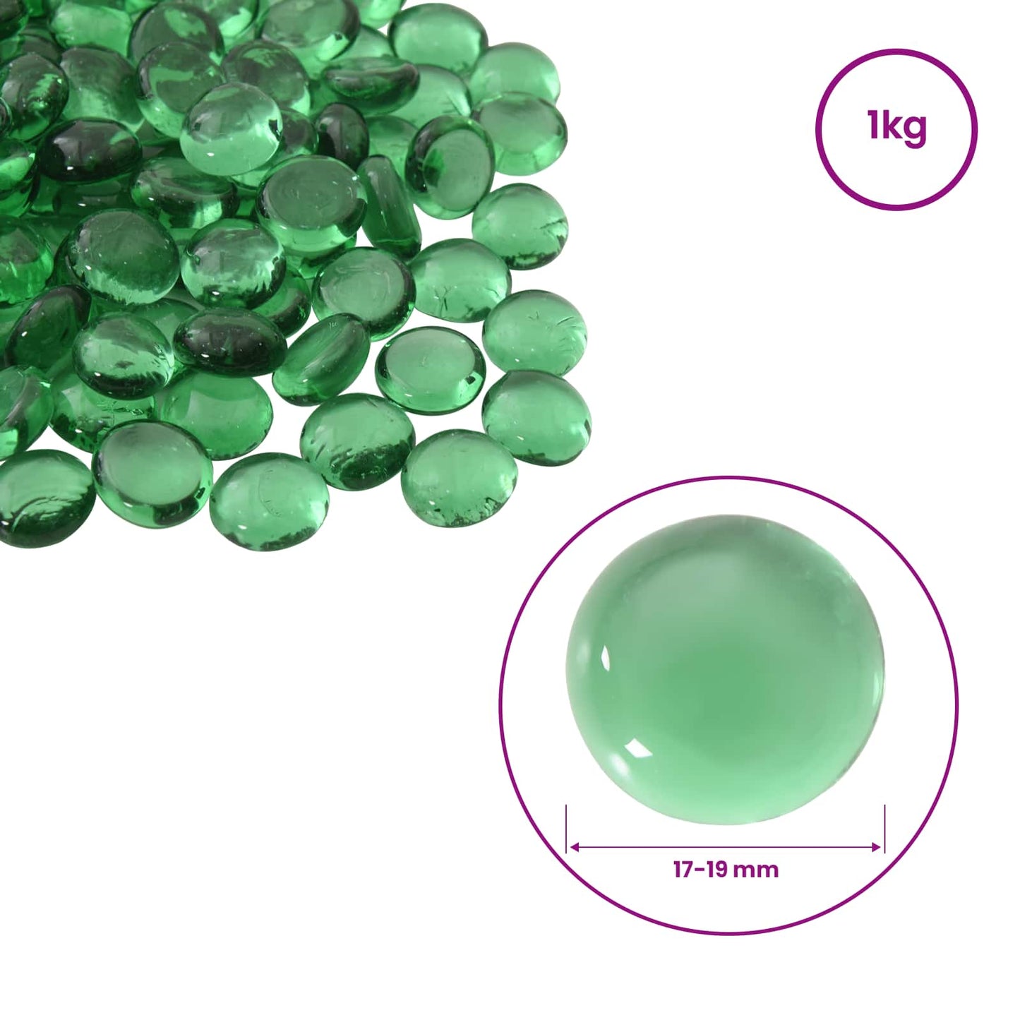 Glass Nugget 17-19 mm Green Glass