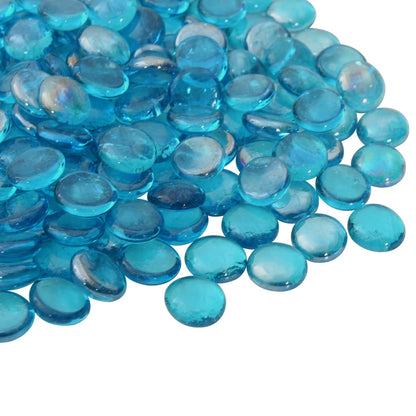 Glass Nugget 17-19 mm Aqua Blue Glass