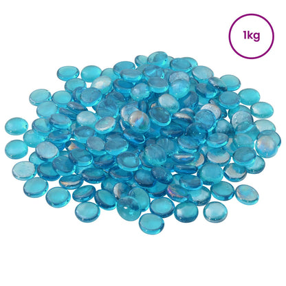 Glass Nugget 17-19 mm Aqua Blue Glass