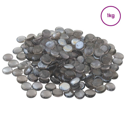 Glass Nugget 17-19 mm Purple Grey Glass