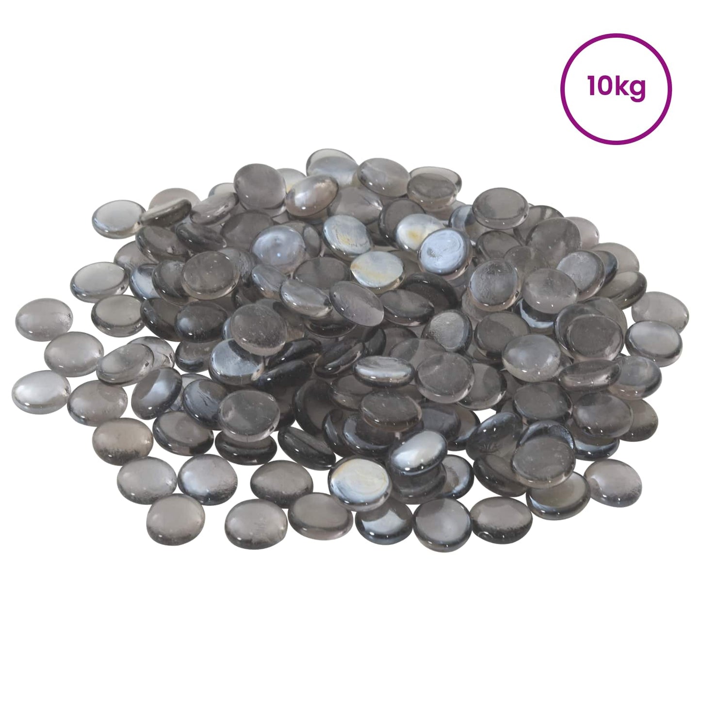 Glass Nugget 17-19 mm Purple Grey Glass