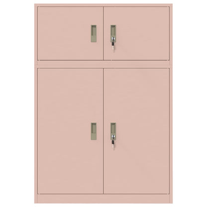 Storage Cabinet 2 pcs Pink 90 x 40 x 130 cm Steel Lockable
