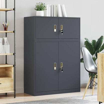 Storage Cabinet 2 pcs Anthracite 90 x 40 x 130 cm Steel