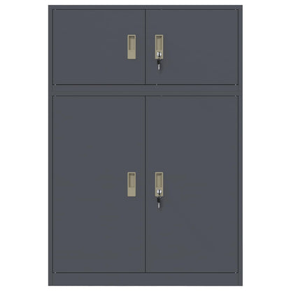 Storage Cabinet 2 pcs Anthracite 90 x 40 x 130 cm Steel