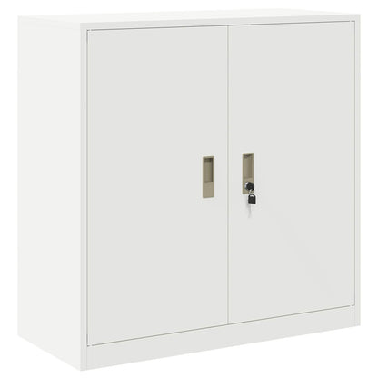 Storage Cabinet 2 pcs White 90 x 40 x 130 cm Steel Lockable