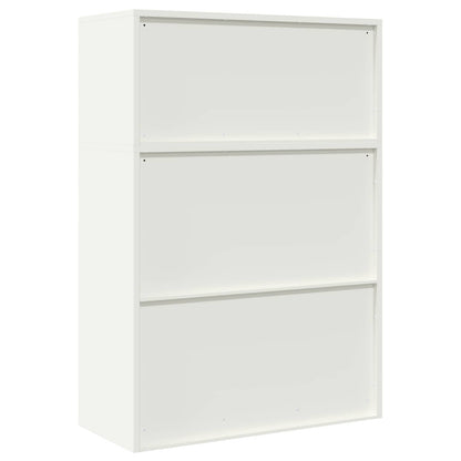 Storage Cabinet 2 pcs White 90 x 40 x 130 cm Steel Lockable