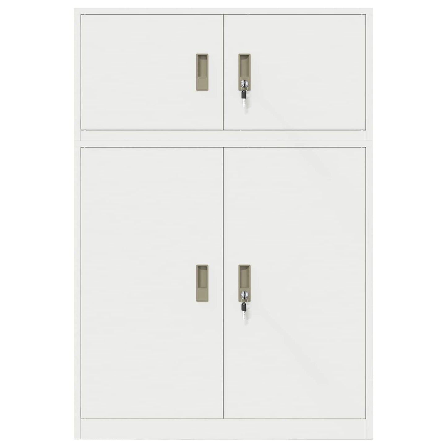 Storage Cabinet 2 pcs White 90 x 40 x 130 cm Steel Lockable