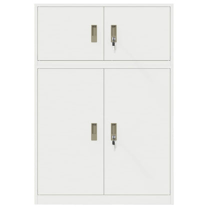 Storage Cabinet 2 pcs White 90 x 40 x 130 cm Steel Lockable