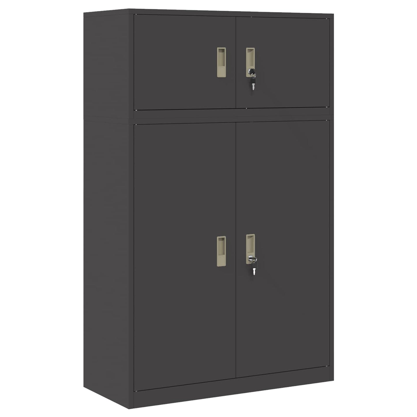 Storage Cabinet 2 pcs Black 90 x 40 x 145 cm Steel Lockable