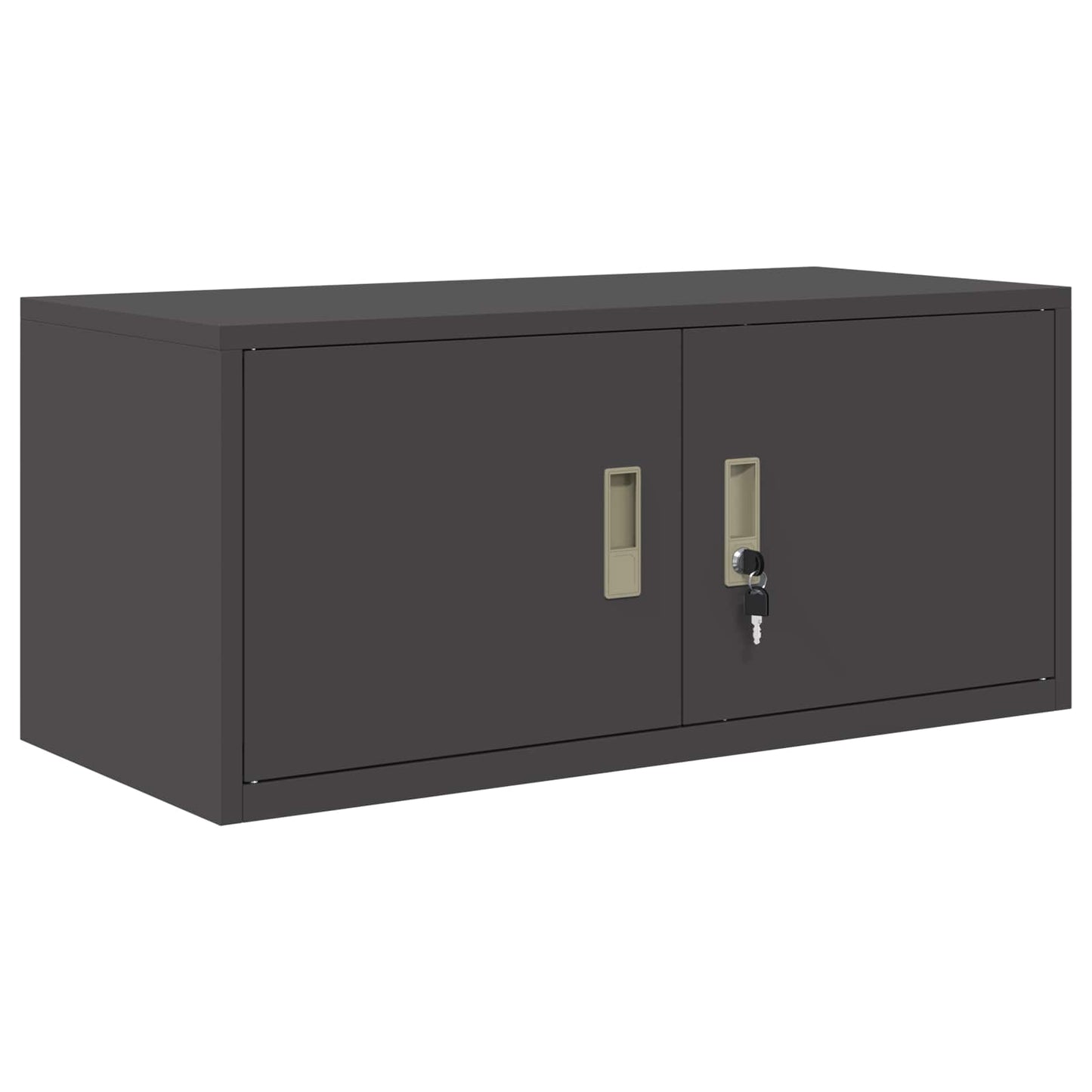 Storage Cabinet 2 pcs Black 90 x 40 x 145 cm Steel Lockable