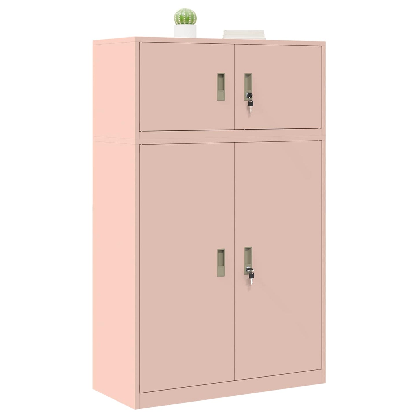 Storage Cabinet 2 pcs Pink 90 x 40 x 145 cm Steel Lockable