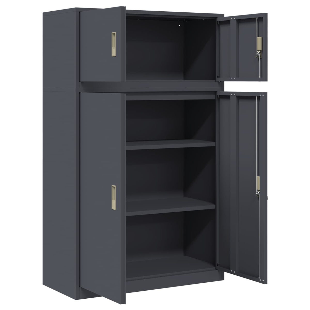 Storage Cabinet 2 pcs Anthracite 90 x 40 x 145 cm Steel