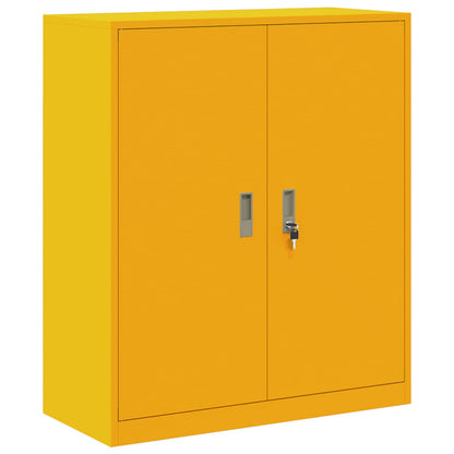 Storage Cabinet 2 pcs Mustard Yellow 90 x 40 x 145 cm Steel