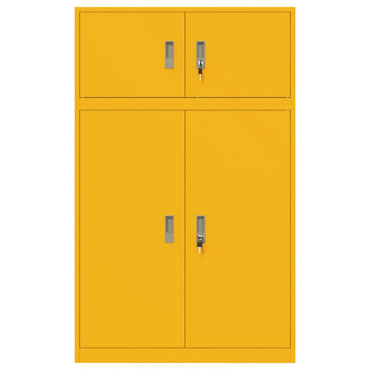 Storage Cabinet 2 pcs Mustard Yellow 90 x 40 x 145 cm Steel