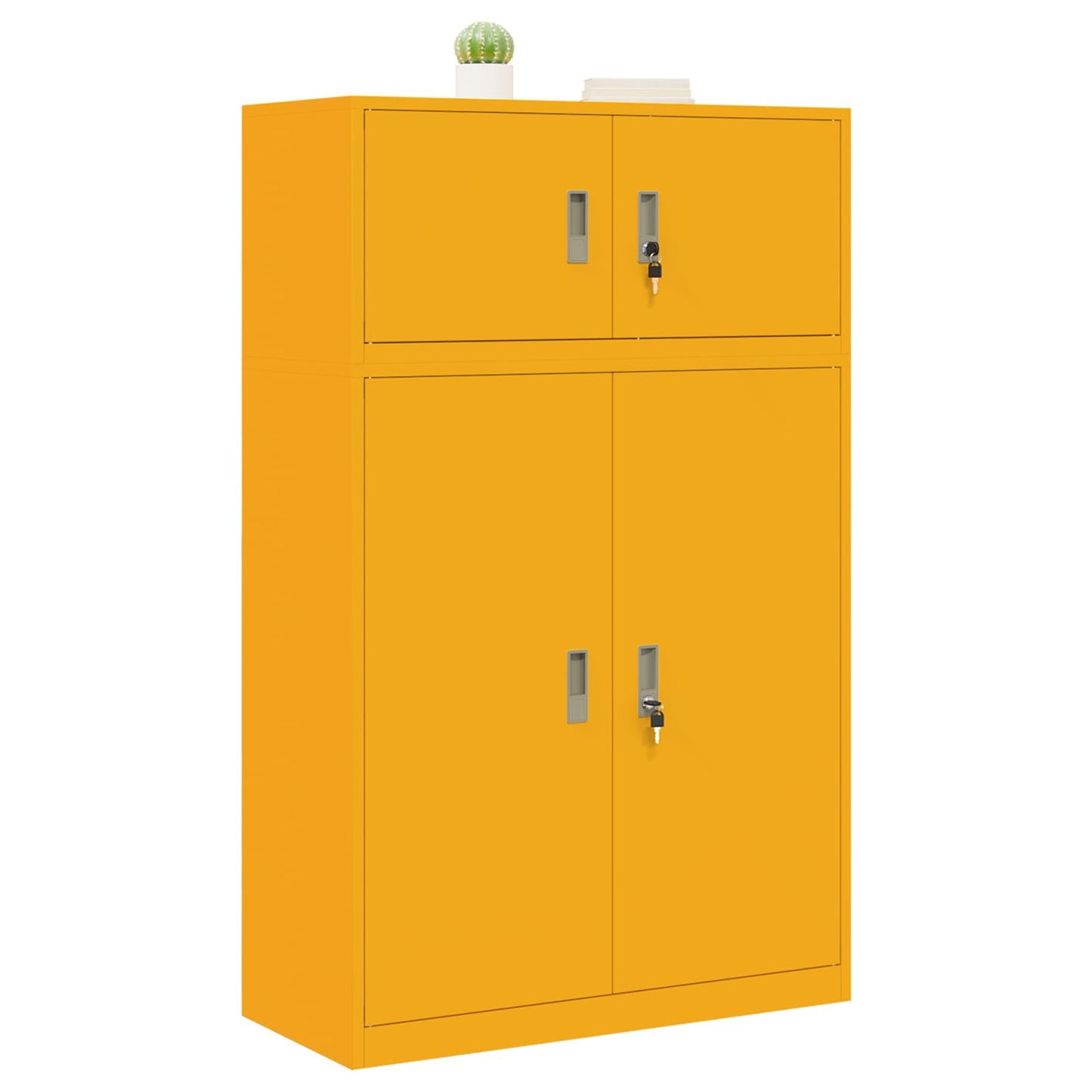 Storage Cabinet 2 pcs Mustard Yellow 90 x 40 x 145 cm Steel