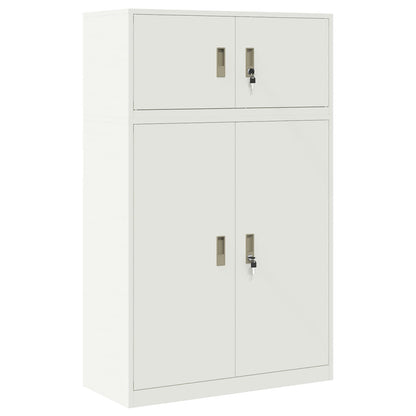 Storage Cabinet 2 pcs White 90 x 40 x 145 cm Steel Lockable