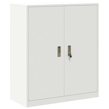 Storage Cabinet 2 pcs White 90 x 40 x 145 cm Steel Lockable