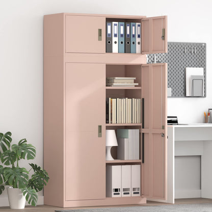 Storage Cabinet 2 pcs Pink 90 x 40 x 180 cm Steel Lockable