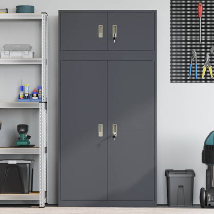 Storage Cabinet 2 pcs Anthracite 90 x 40 x 180 cm Steel