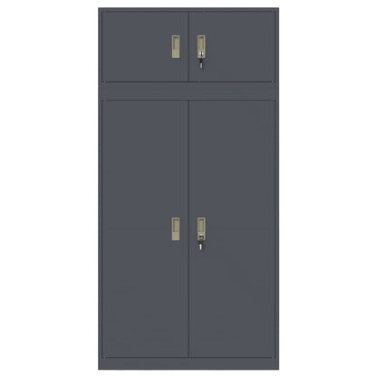 Storage Cabinet 2 pcs Anthracite 90 x 40 x 180 cm Steel
