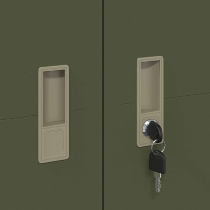 Storage Cabinet 2 pcs Olive Green 90 x 40 x 180 cm Steel